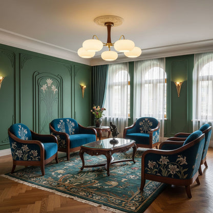 Messing Træ Persimmon Lysekrone