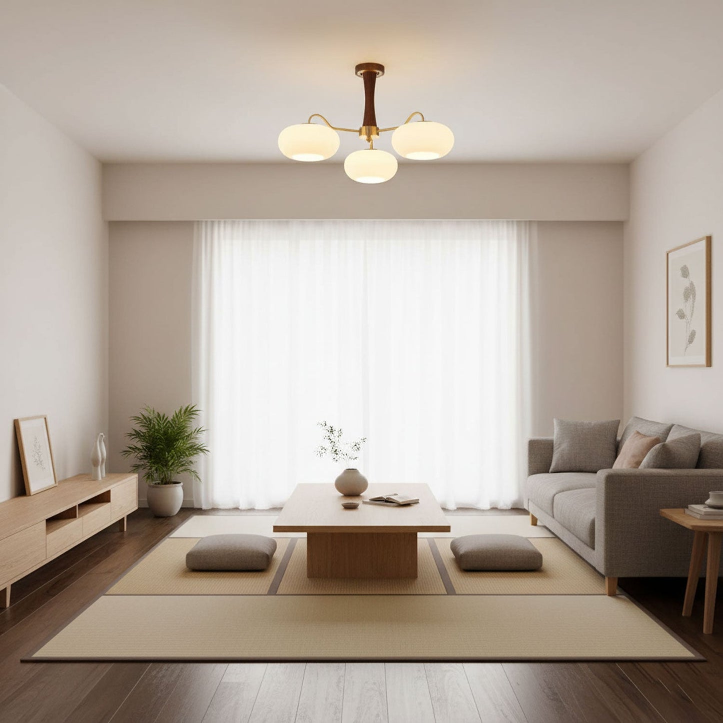 Messing Træ Persimmon Lysekrone