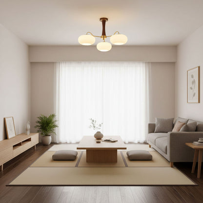 Messing Træ Persimmon Lysekrone