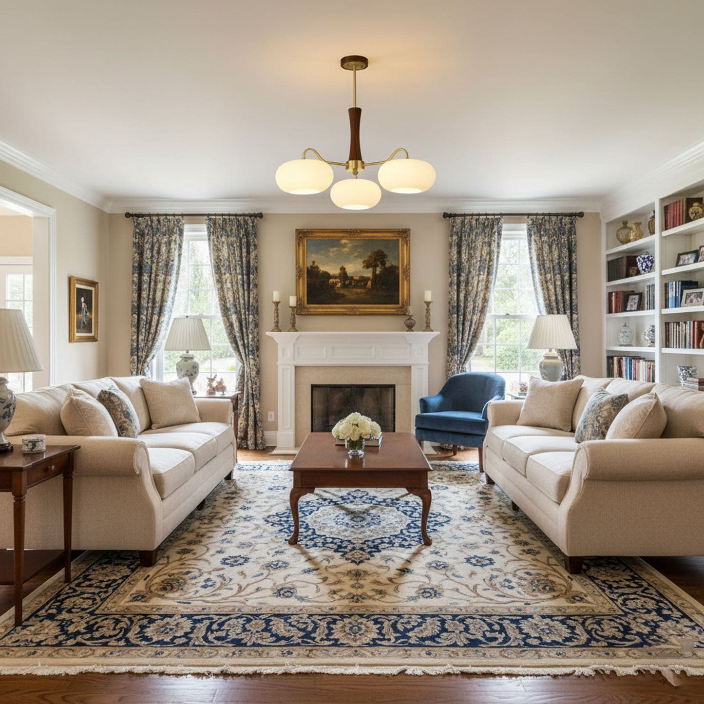 Messing Træ Persimmon Lysekrone