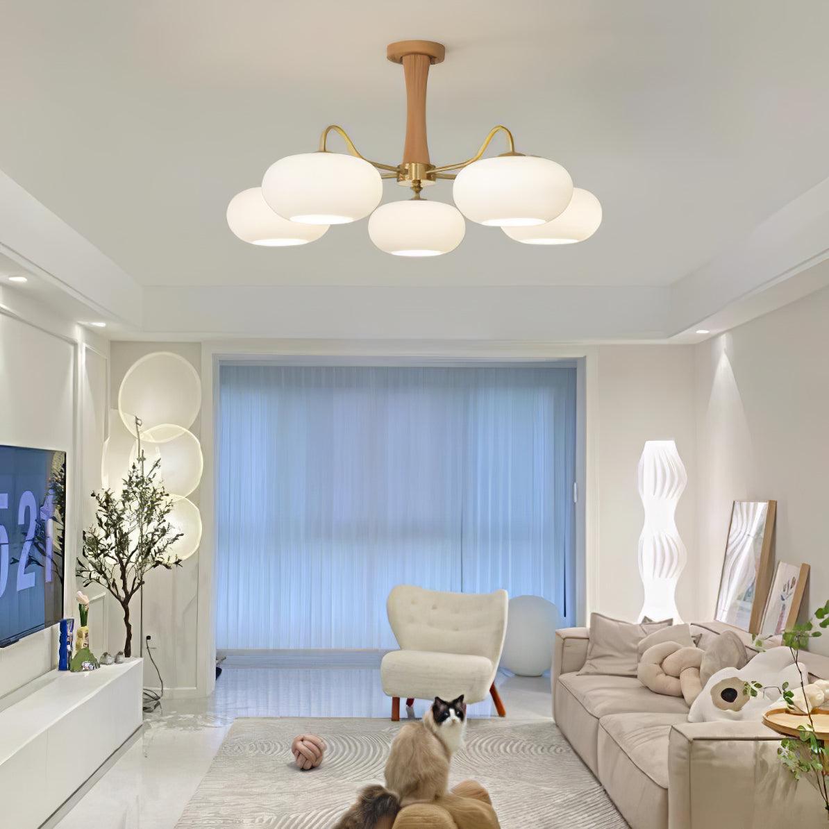 Messing Træ Persimmon Lysekrone